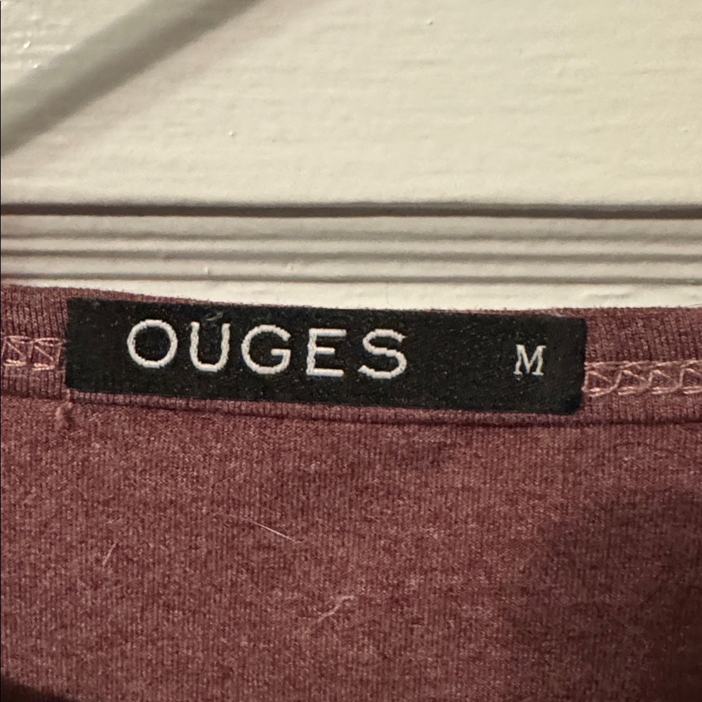 Ouges Long-Sleeve Henley Tee In Deep Plum - image 2